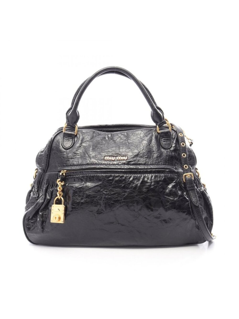 Miu Miu Handbag 2-Way Black Leather